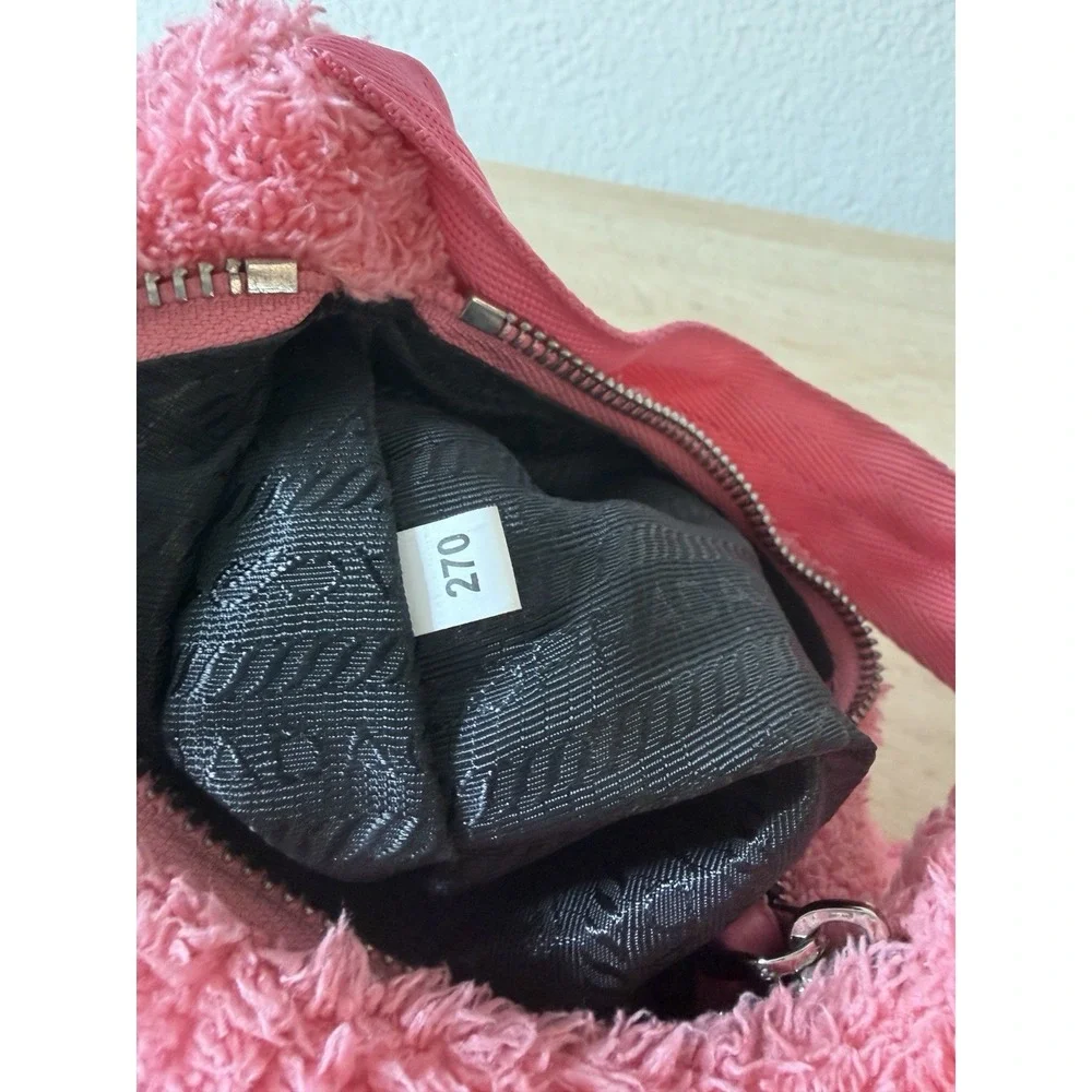 Prada Pink Fur Hobo Underarm Shoulder Bag